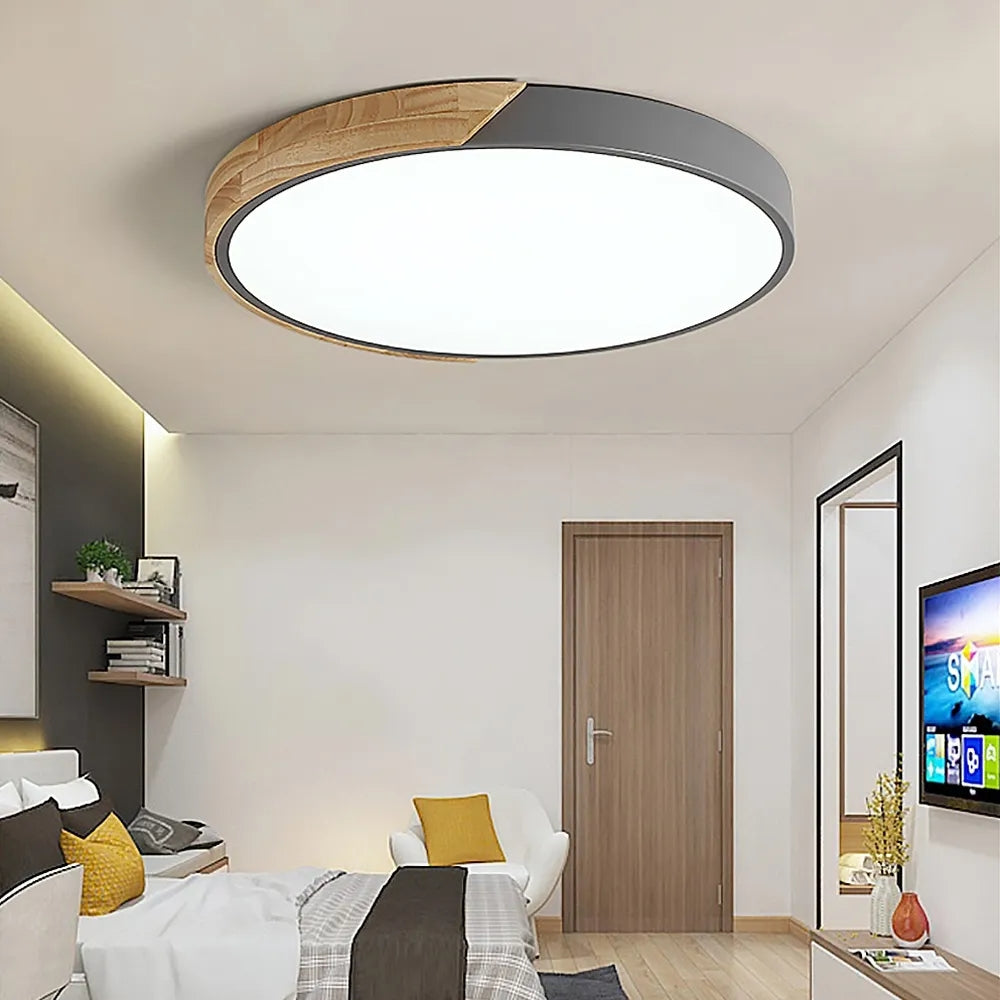 Modern LED Drum Shaped Medium Flush Mount Ceiling Light in White Dimmable