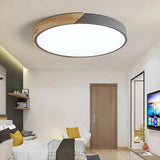 Modern LED Drum Shaped Medium Flush Mount Ceiling Light in White Dimmable