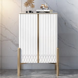 Aro Contemporary Black 2 Doors Chest Modern Accent Cabinet for Storage