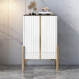 Aro Contemporary Black 2 Doors Chest Modern Accent Cabinet for Storage