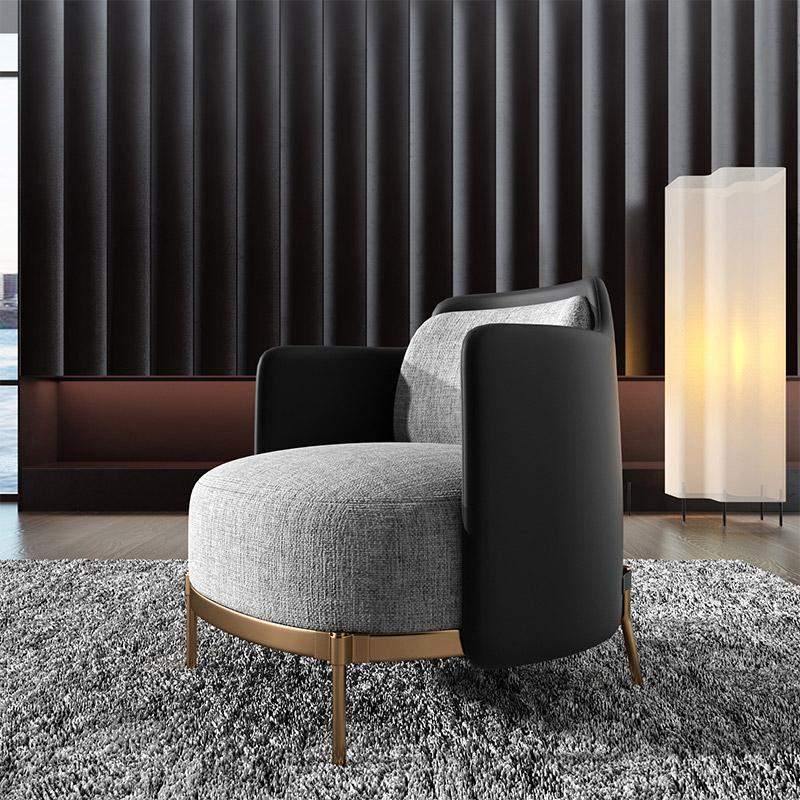 Modern Houndstooth Accent Chair Arm Chair with Linen Upholstery for Living Room Style A-Richsoul-Chairs & Recliners,Furniture,Living Room Furniture