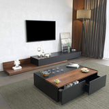Rectangular Coffee Table with Drawer and Removable Tray top in Black & Walnut Style A-Richsoul-Coffee Tables,Furniture,Living Room Furniture