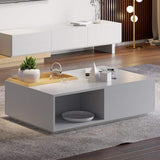 Rectangular Coffee Table with Drawer and Removable Tray top in Black & Walnut Style A-Richsoul-Coffee Tables,Furniture,Living Room Furniture