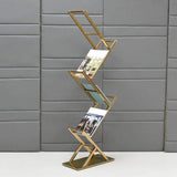 Modern Chrome Space Saving 52 Inch Bookshelf With 4 Tier-Furniture,Magazine Racks,Office Furniture