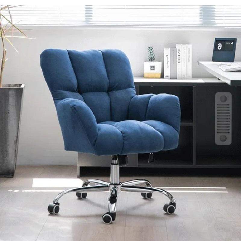 Modern Office Chair Upholstered Cotton&Linen Swivel Task Chair Height Adjustable-Furniture,Office Chairs,Office Furniture