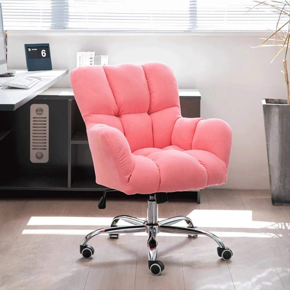 Modern Office Chair Upholstered Cotton&Linen Swivel Task Chair Height Adjustable-Furniture,Office Chairs,Office Furniture