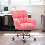 Modern Office Chair Upholstered Cotton&Linen Swivel Task Chair Height Adjustable-Furniture,Office Chairs,Office Furniture