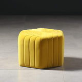 18.5" Wide Velvet Pouf Ottoman Hexagonal Ottoman in Orange-Richsoul-Furniture,Living Room Furniture,Ottomans & Benches