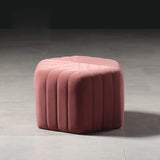 18.5" Wide Velvet Pouf Ottoman Hexagonal Ottoman in Orange-Richsoul-Furniture,Living Room Furniture,Ottomans & Benches