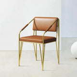 Modern PU Leather Upholstered Leisure with Gold Metal Legs Vanity Chair