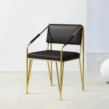 Modern PU Leather Upholstered Leisure with Gold Metal Legs Vanity Chair