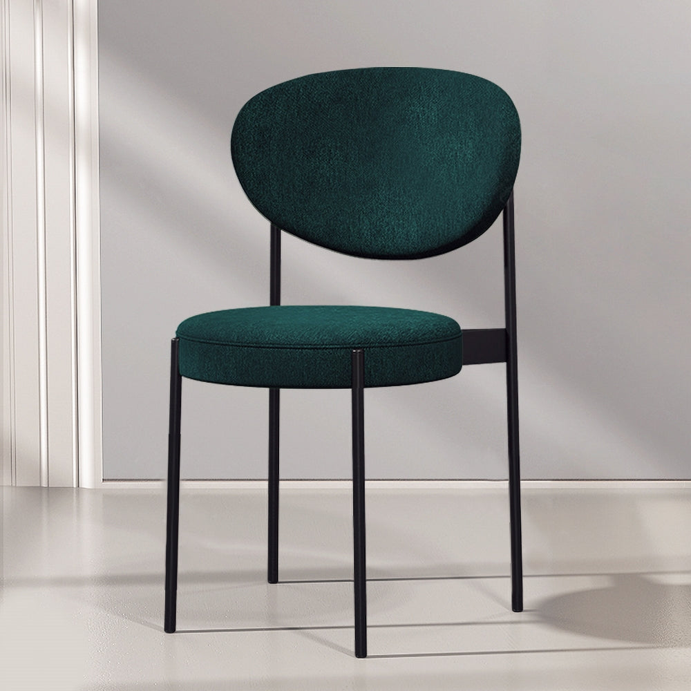 Modern Upholstered Dining Chairs Linen Side Chair Set of 2 in Yellow