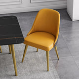 PU Leather Upholstered Dining Room Chair Table Chair Gold Leg