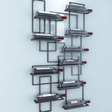 10-Bottle Modern Geometric Wall Mounted Wine Rack