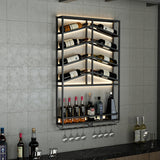 Industrial Wall Mounted Wine Rack with Glass Rack