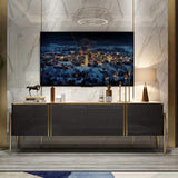 Champagne TV Stand Post-Modern Rectangle TV Console with 4 Doors for TVs Up To 85"-Richsoul-Furniture,Living Room Furniture,TV Stands