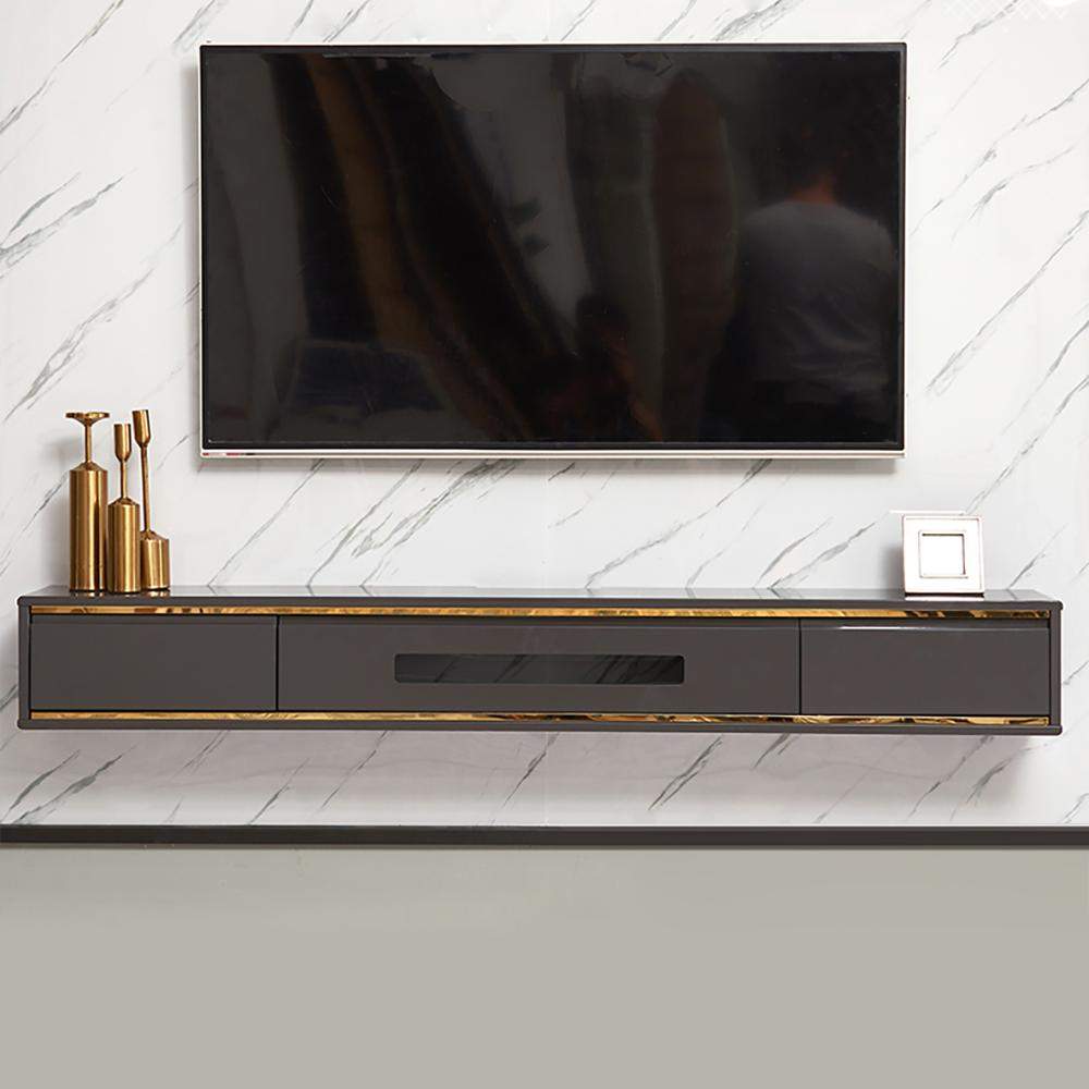 70.9" Gray TV Stand Postmodern Minimalist Floating Media Console with Storage-Richsoul-Furniture,Living Room Furniture,TV Stands