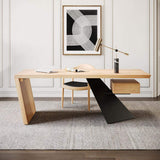 55" Modern Industrial Writing Desk for Office with One Drawer Distressed-Desks,Furniture,Office Furniture