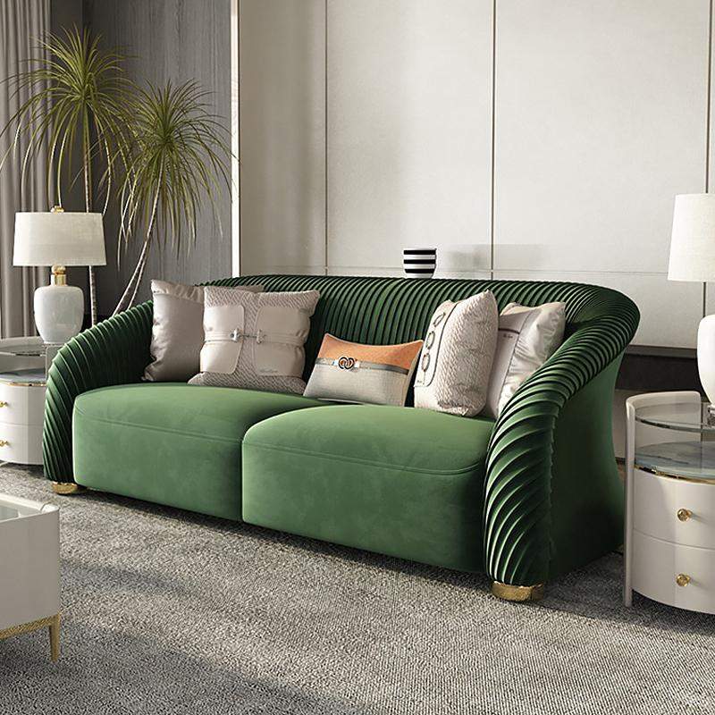 85" Luxury Sofa Nappa Leather Upholstered Sofa 3-Seater Modern Sofa-White-Richsoul-Furniture,Living Room Furniture,Sofas & Loveseats