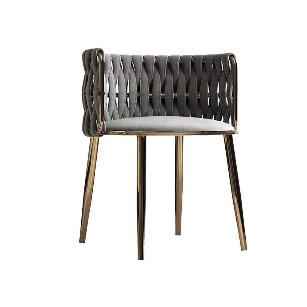 Nordic Off White Round Accent Chair with Velvet Upholstery-Richsoul-Chairs & Recliners,Furniture,Living Room Furniture