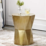 Modern White End Table Fiber Glass Living Room Geometric Design-Richsoul-End & Side Tables,Furniture,Living Room Furniture