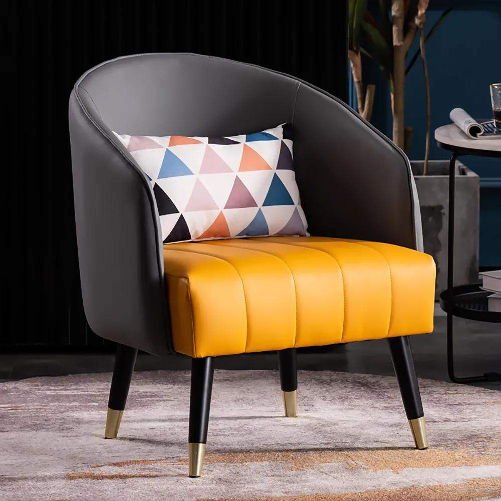 26" Wide Slipper Chair Accent Chair for Living Room with Microfiber Leather Upholstery-Richsoul-Chairs & Recliners,Furniture,Living Room Furniture