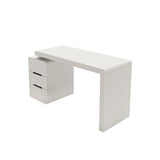 Mular 47" White 3-Drawer Writing Desk with Storage Cabinet for Office