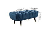 Modern Entryway Bench Gray Velvet Upholstered Ottoman Bench for End of Bed