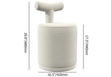 Modern White Boucle Vanity Stool with Round Seat & Back Bedroom Vanity Chair