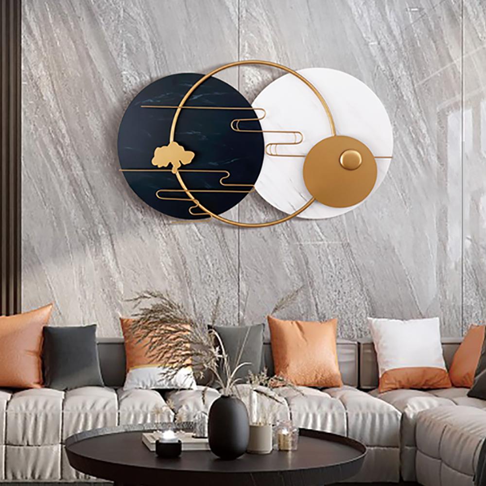 Modern Geometric Patterns Metal Wall Hanging Decor Chinese Art