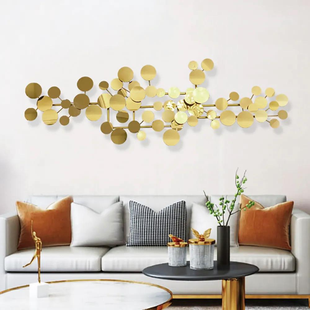 Geometric Gold Iron Wall Art for Modern Home Decor