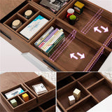 Pinkle 82'' Modern Wood Extendable Sliding Top Coffee Table with Storage in White Walnut