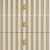 Modern Chest of 6 Drawers Buffet Cabinet with Storage Beige & Gray Sideboard