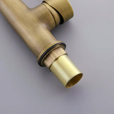 Stev Classic Antique Brass Goosenecked Single Handle 1-Hole Kitchen Faucet Solid Brass