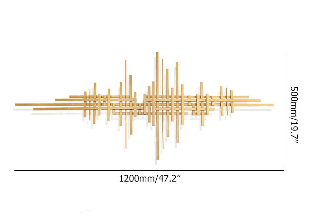 Geometric Modern Gold Lines Metal Wall Decor Home Hanging Accent