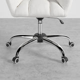 Modern Office Chair Upholstered Cotton & Linen Swivel Task Chair Height Adjustable