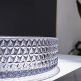 Vessel Transparent Diamond Shaped Crystal Glass Bathroom Wash Sink