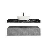 Modern 60" Floating Bathroom Vanity Set Wall Mount Vessel Double Sink Vanity