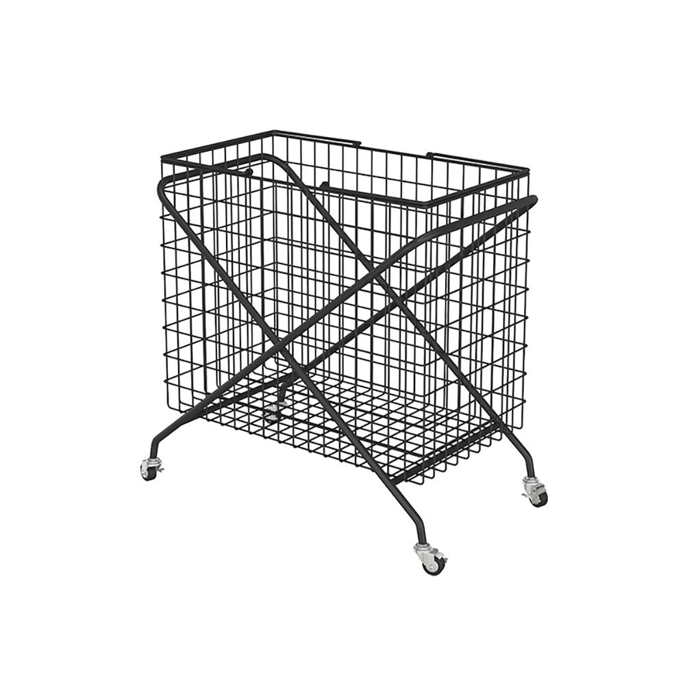 Collapsible Black Laundry Basket 22 x 23 Metal Laundry Hamper on Wheels