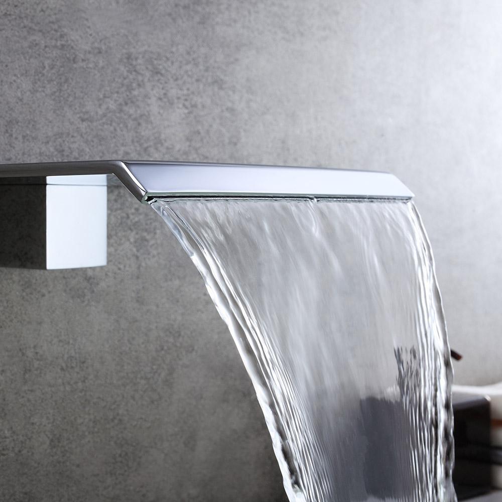 Moda Modern Wall Mount Chrome Waterfall Bathroom Spout Stainless Steel