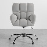 Modern Office Chair Upholstered Cotton & Linen Swivel Task Chair Height Adjustable