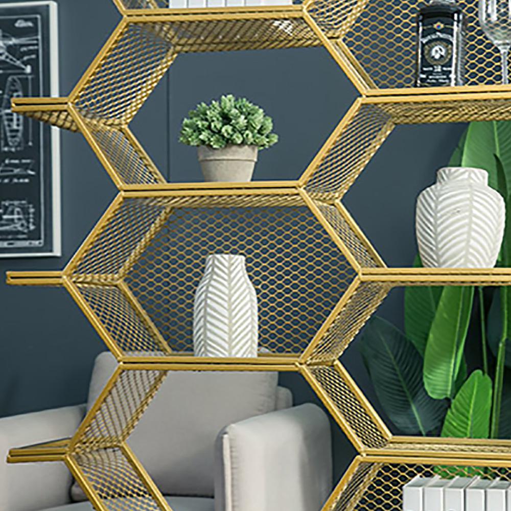 Creative Geometric Honeycomb Standard Metal Bookshelf