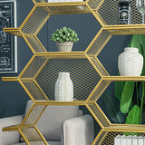 Creative Geometric Honeycomb Standard Metal Bookshelf