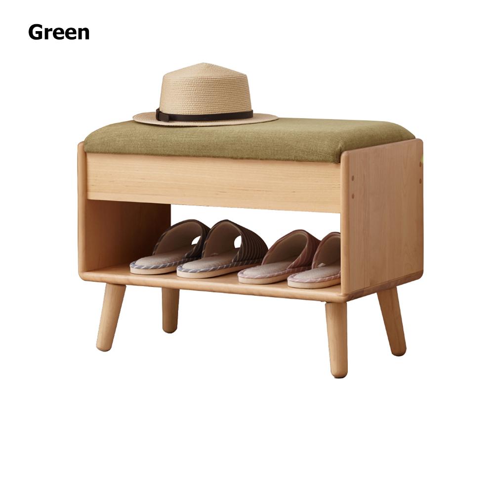 Farmhouse Mini Upholstered Shoe Rack Flip-Top Stool-Gray