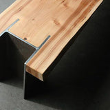 Retro Natural Bench Entrway Bench Metal Legs Bench