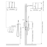 16" Thermostatic Shower System with Handheld Shower in Matte Black Solid Brass