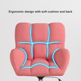 Modern Office Chair Upholstered Cotton & Linen Swivel Task Chair Height Adjustable