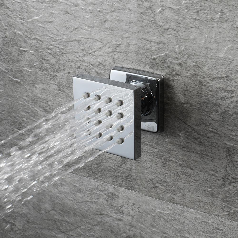 Wall-Mounted 23" Thermostatic Shower System in Gold 4 Functions