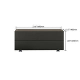 24" Modern Minimalist Black Bedroom Nightstand with 2 Drawers