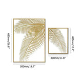 2 Pieces Metal Palm Leaf Gold Wall Decor Home Art Set